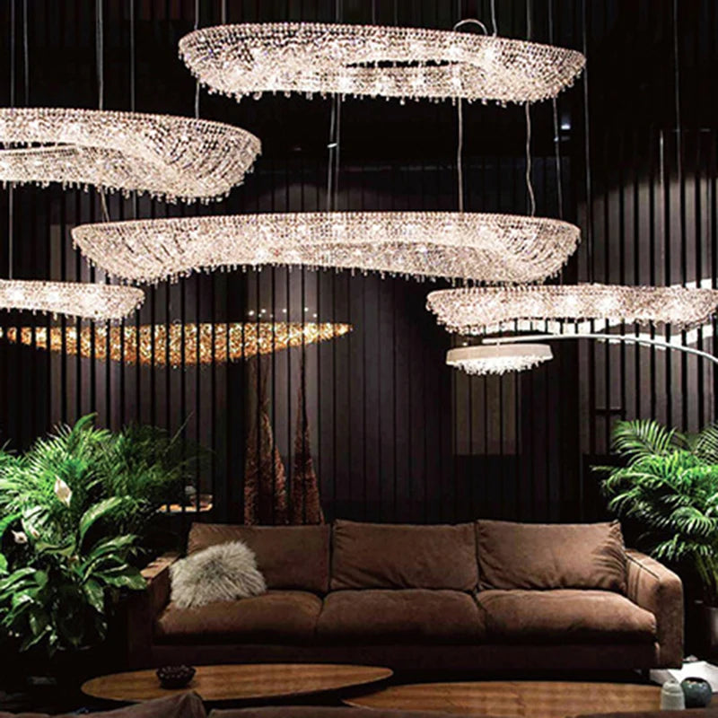 Elegant creative clear crystal chandelier for indoor use