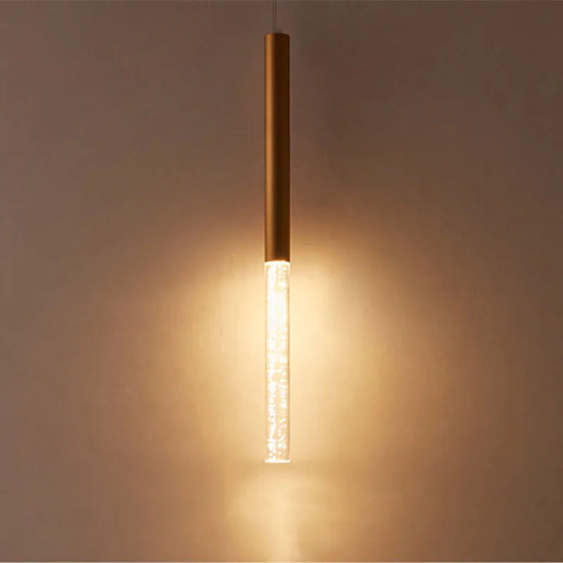 Acrylic bubble tube LED pendant light for interior decoration - vue 3 sur 8