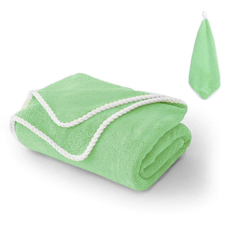 Extra large coral fleece bath towel quick dry