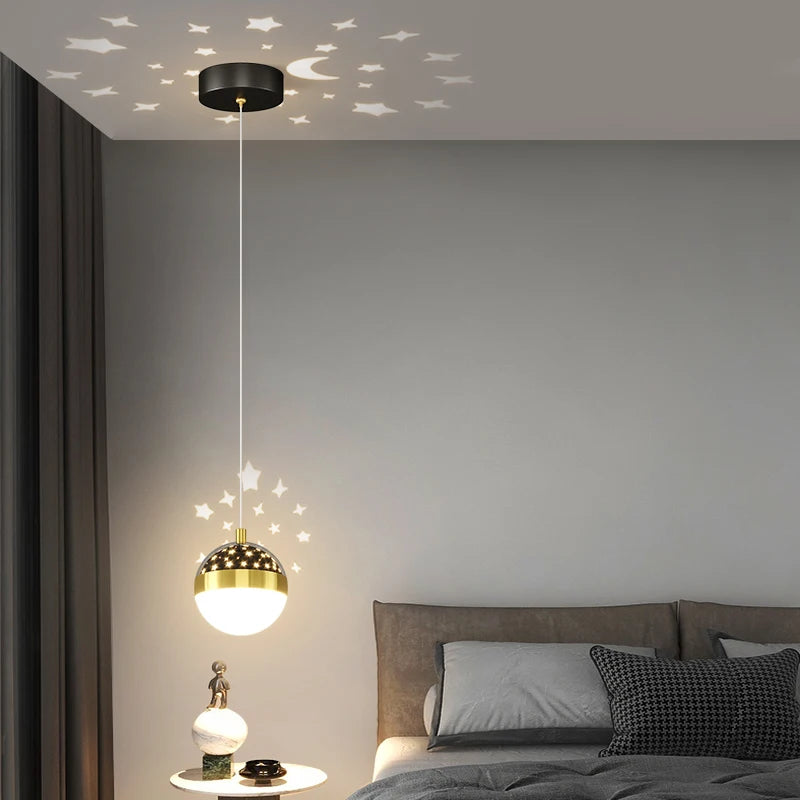 Luxury modern minimalist starry sky projection chandelier