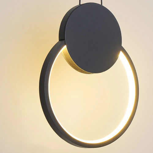 Modern acrylic moon eclipse pendant light with LED - vue 7 sur 12