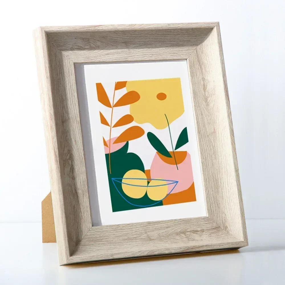 Elegant vintage wooden photo frame for wall and table decoration