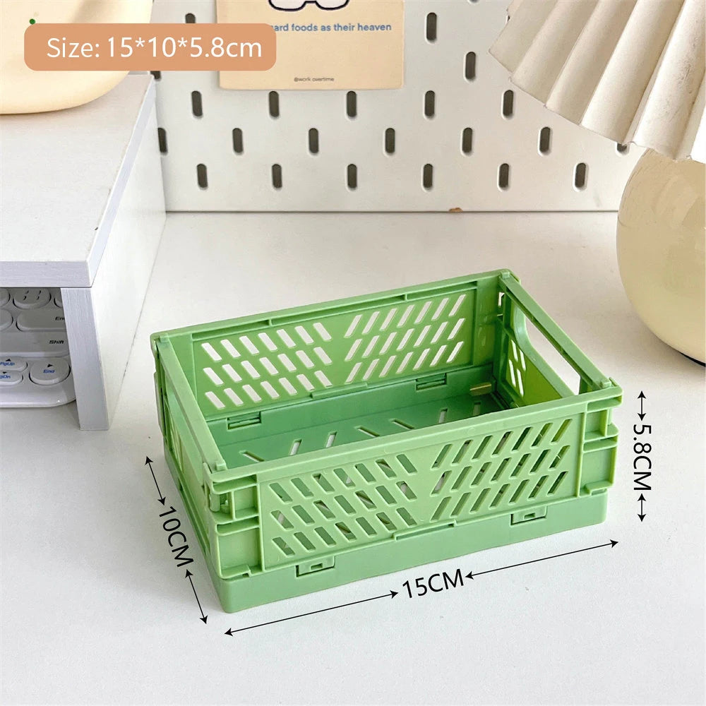 stackable foldable basket for storing makeup, jewelry, toys