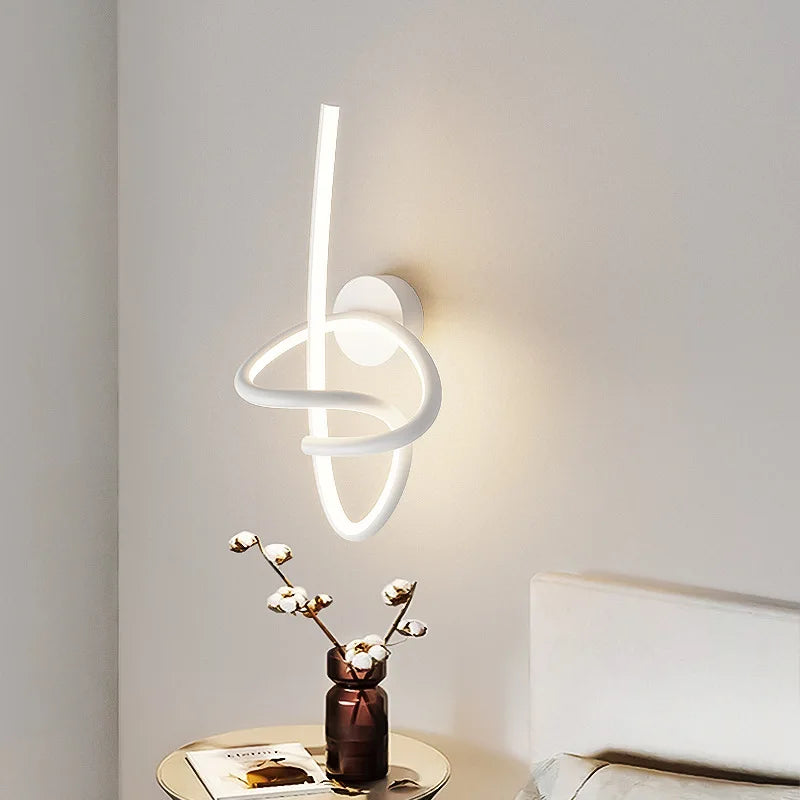 Modern spiral aluminium LED wall light - vue 5 sur 14