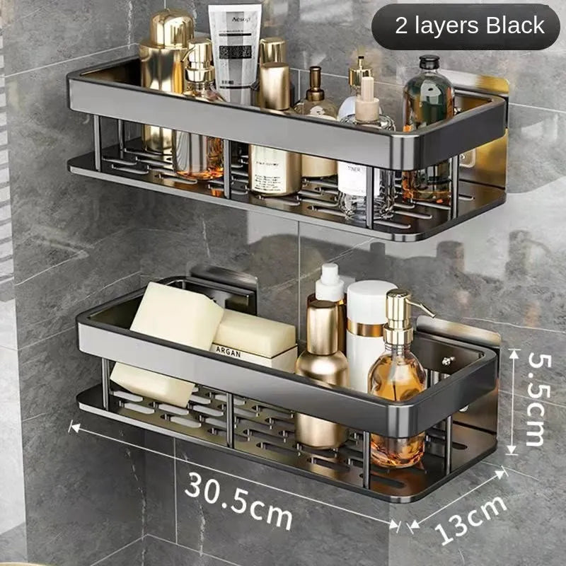 luxury rustproof wall shelves for bathroom accessories - vue 7 sur 17