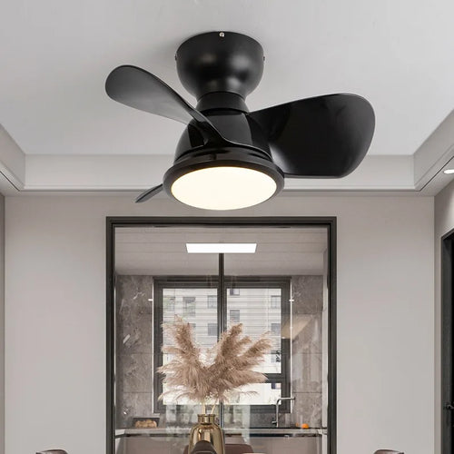 Remote control LED ceiling fan light for modern interiors - vue 2 sur 9