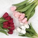 Set of 5 artificial tulips for realistic decoration