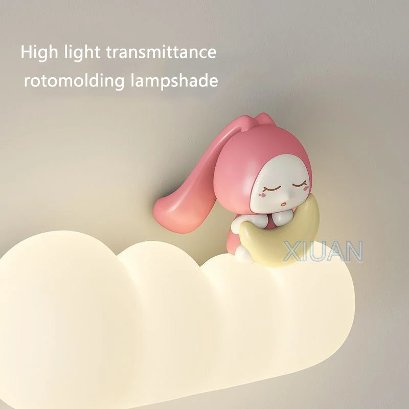 Nordic children's LED wall light with animal, moon and sun designs - vue 6 sur 13