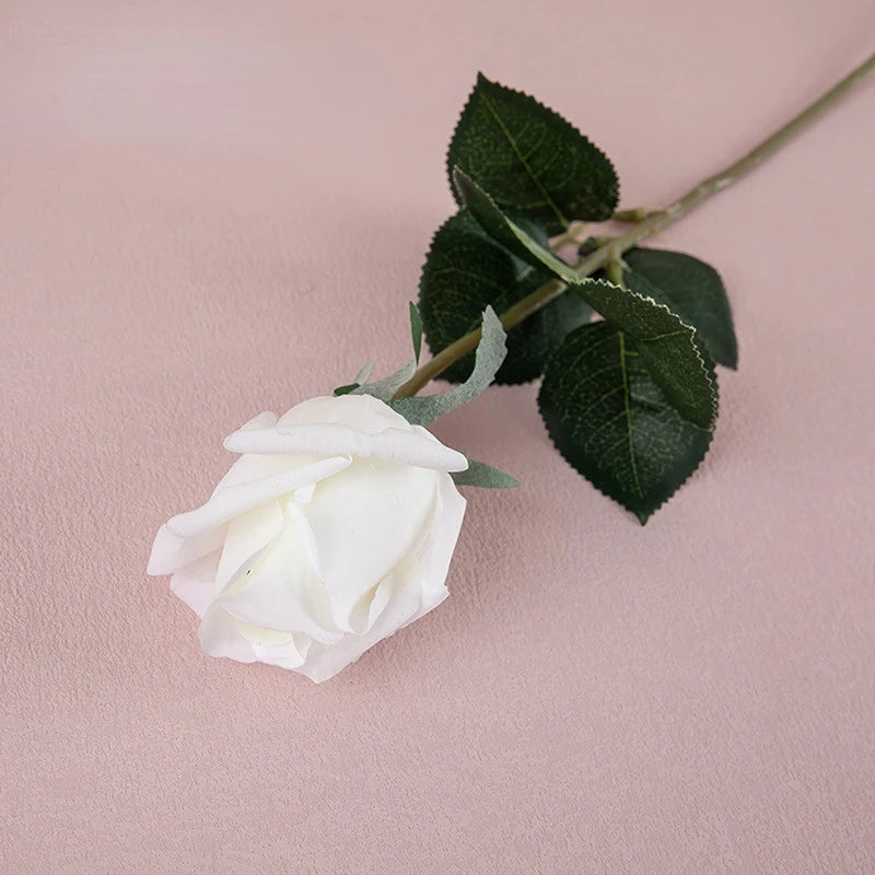 Artificial latex rose branch for realistic decoration