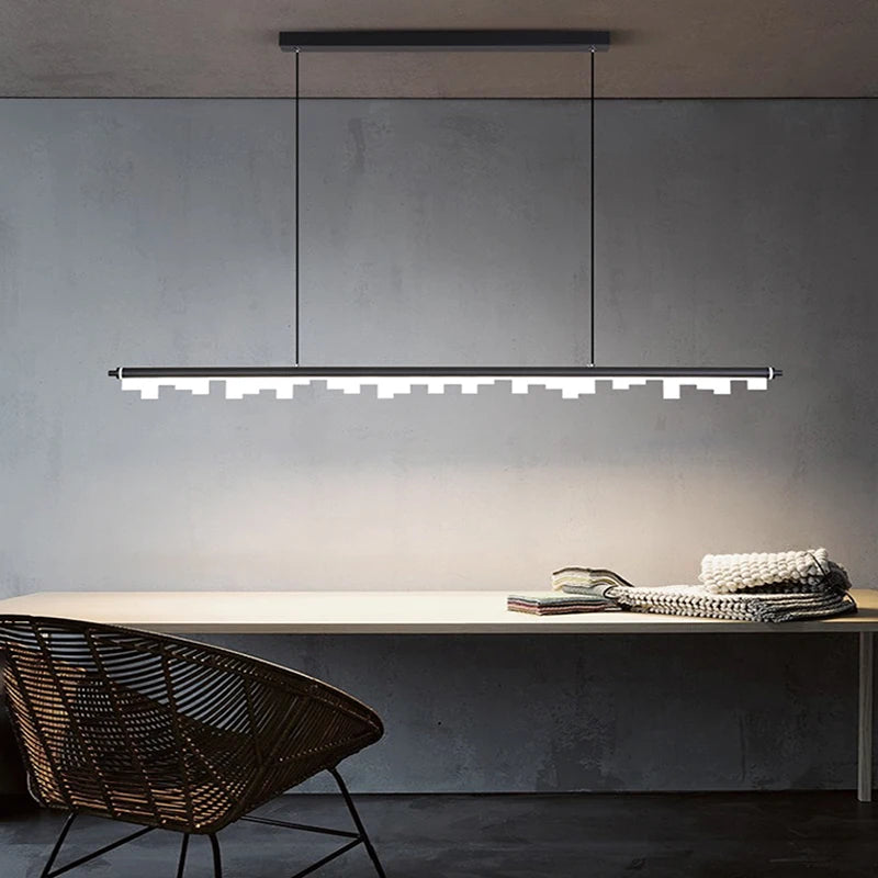 Modern minimalist gold and black chandelier for pendant lighting - vue 3 sur 12
