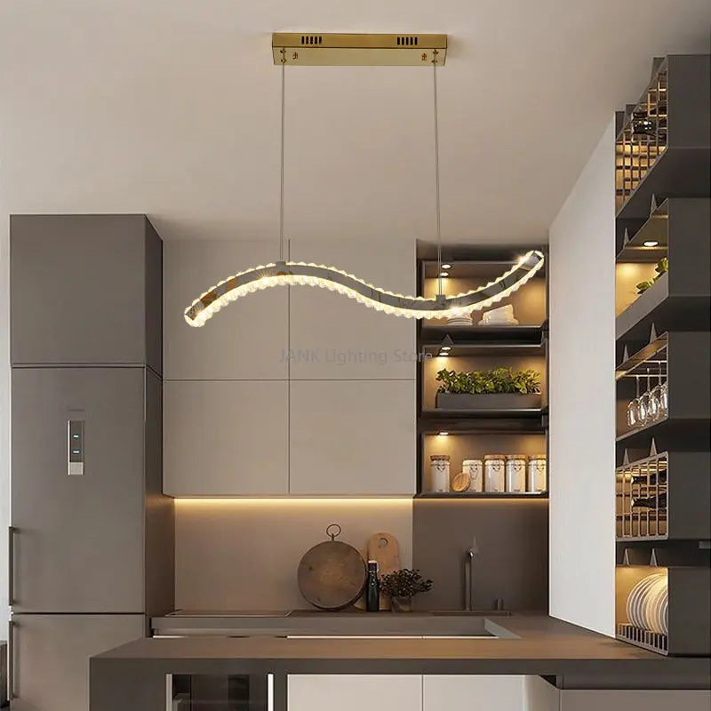 Modern luxury s-shaped LED crystal chandelier