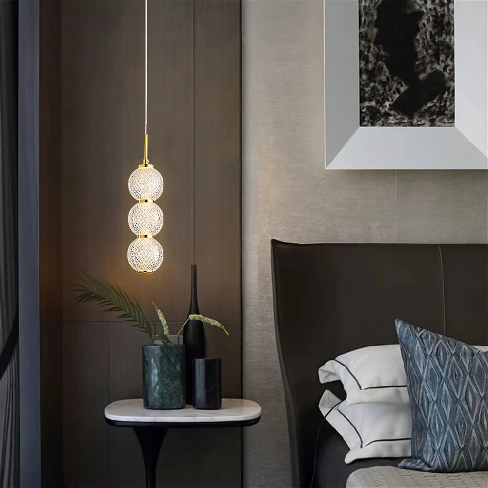 Nordic acrylic pendant light for kitchen and restaurant - vue 3 sur 8