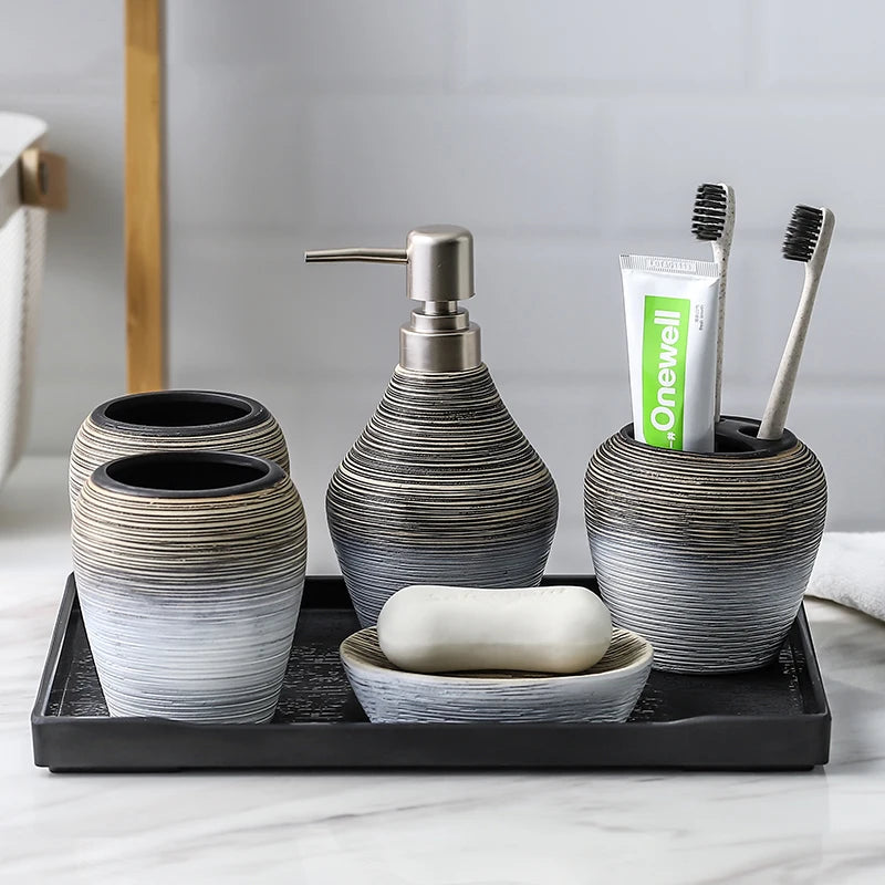 Handcrafted and practical retro ceramic bathroom accessories