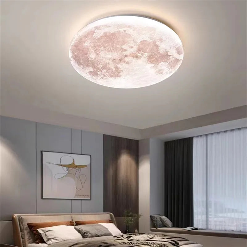 Creative moon ceiling light for romantic bedroom lighting - vue 3 sur 9