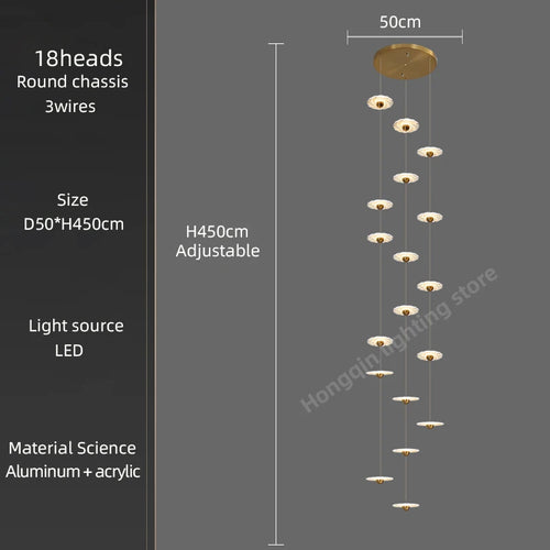 Modern LED chandelier for elegant indoor lighting - vue 20 sur 26