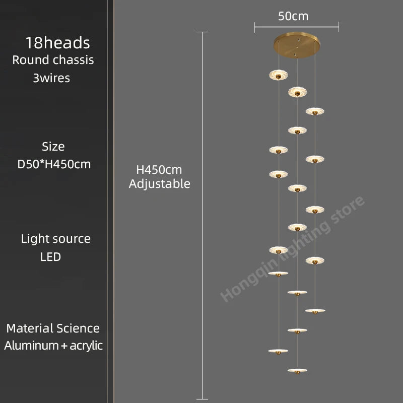 Modern LED chandelier for elegant indoor lighting - vue 19 sur 26