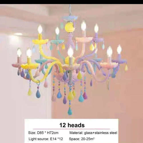 Kawaii crystal rainbow chandelier for children's bedroom decor - vue 18 sur 18