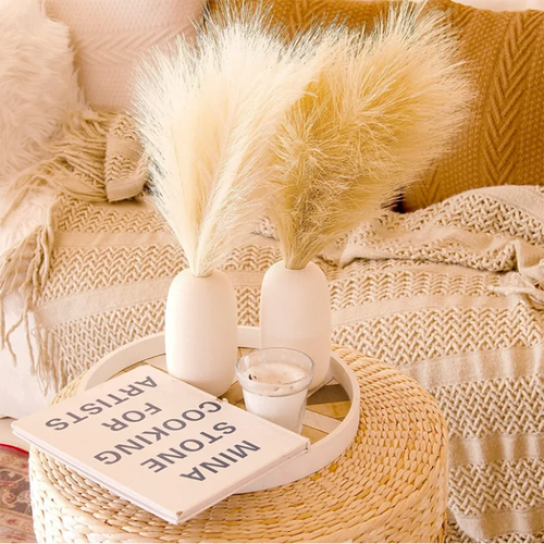 Set of 10 artificial pampas grass bouquets for interior decoration - vue 3 sur 17