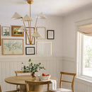 modern fabric chandelier with creative lampshade and led lighting