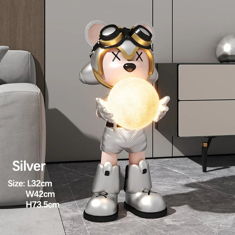 Decorative interstellar bear LED floor lamp for children