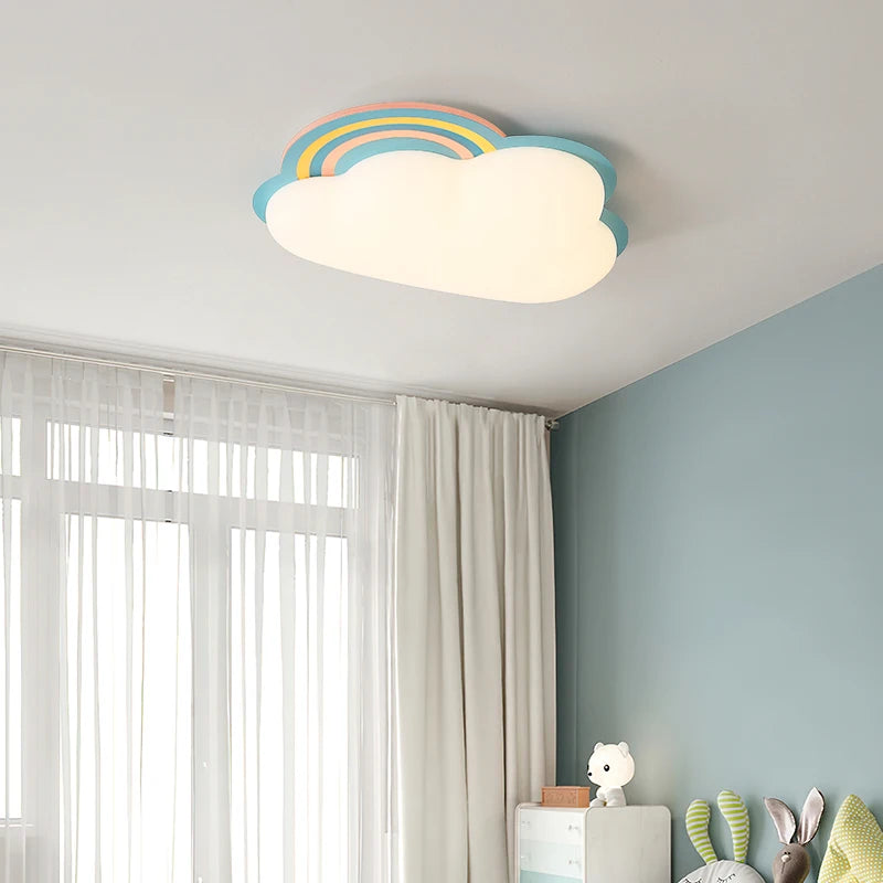 Rainbow cloud ceiling light for children's bedroom creative decor - vue 4 sur 7