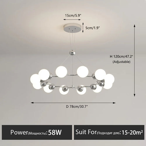 Modern decorative pendant chandelier for the home - vue 12 sur 21
