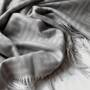 Jacquard wool throw with meander pattern, warm Chinese style