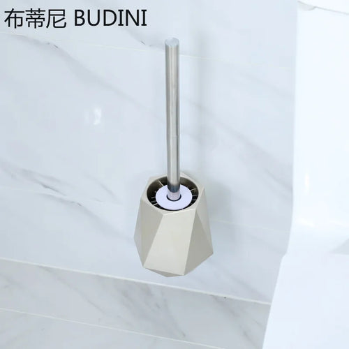 Silicone toilet brush with wall-mounted or freestanding holder - vue 5 sur 10
