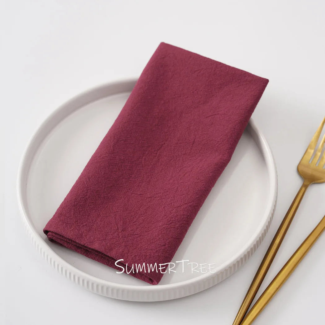 Set of 6 washed cotton napkins mediterranean style - vue 6 sur 6