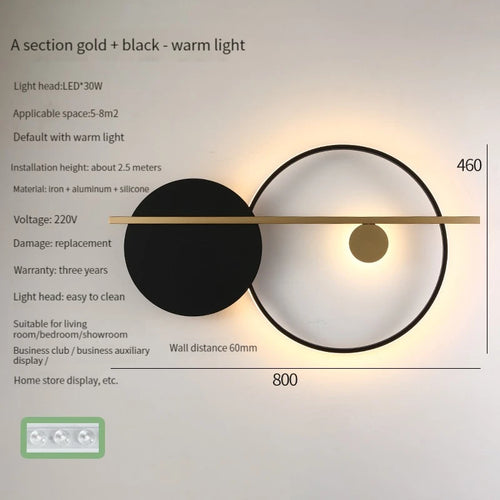 Modern LED wall light for hotel and home lighting