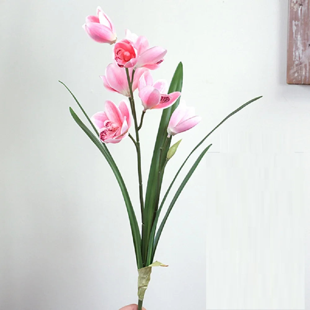 Artificial cymbidium flowers for wedding and event decoration - vue 10 sur 11