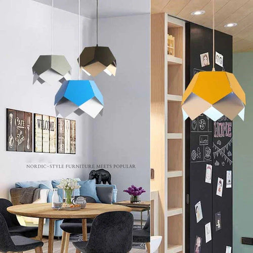 Nordic style geometric iron pendant light for interior decoration - vue 2 sur 10