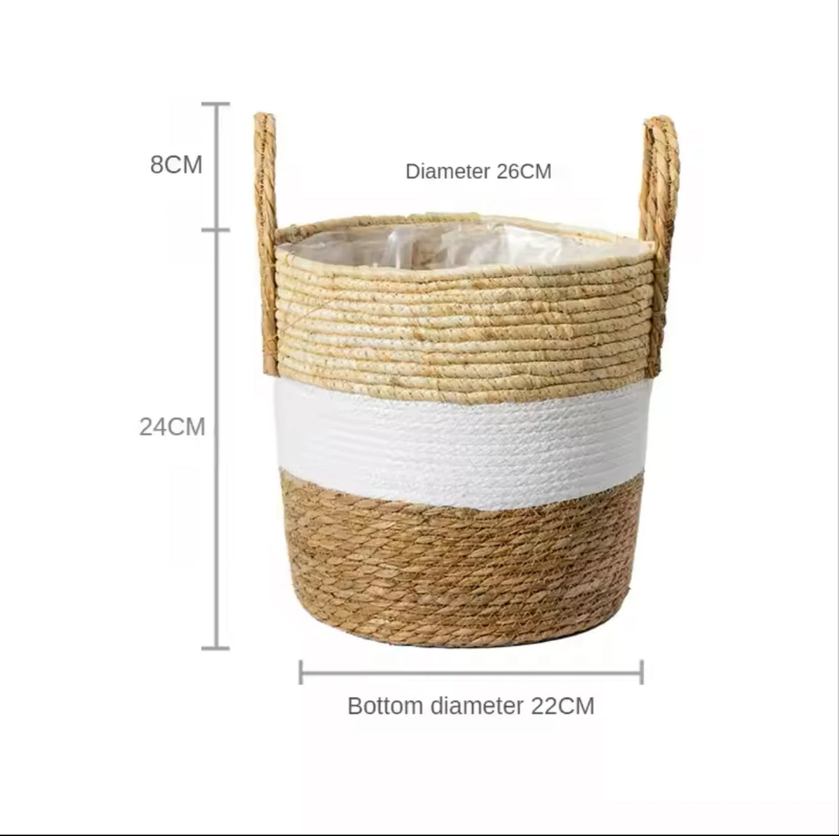 natural wicker basket for garden and decorative storage