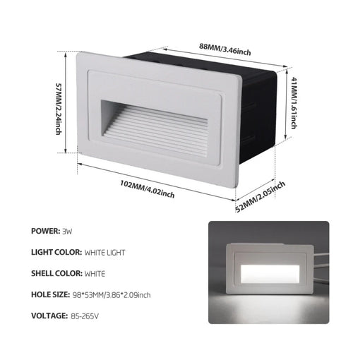 Integrated waterproof LED stair footlight, concealed for outdoor use - vue 14 sur 18