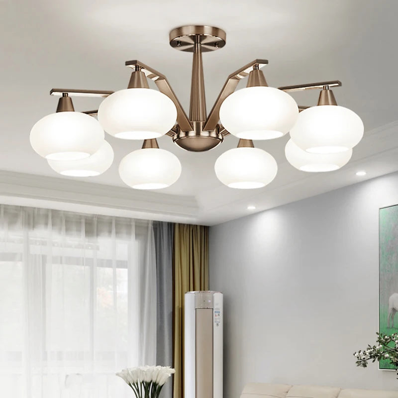 Modern nickel metal led chandelier