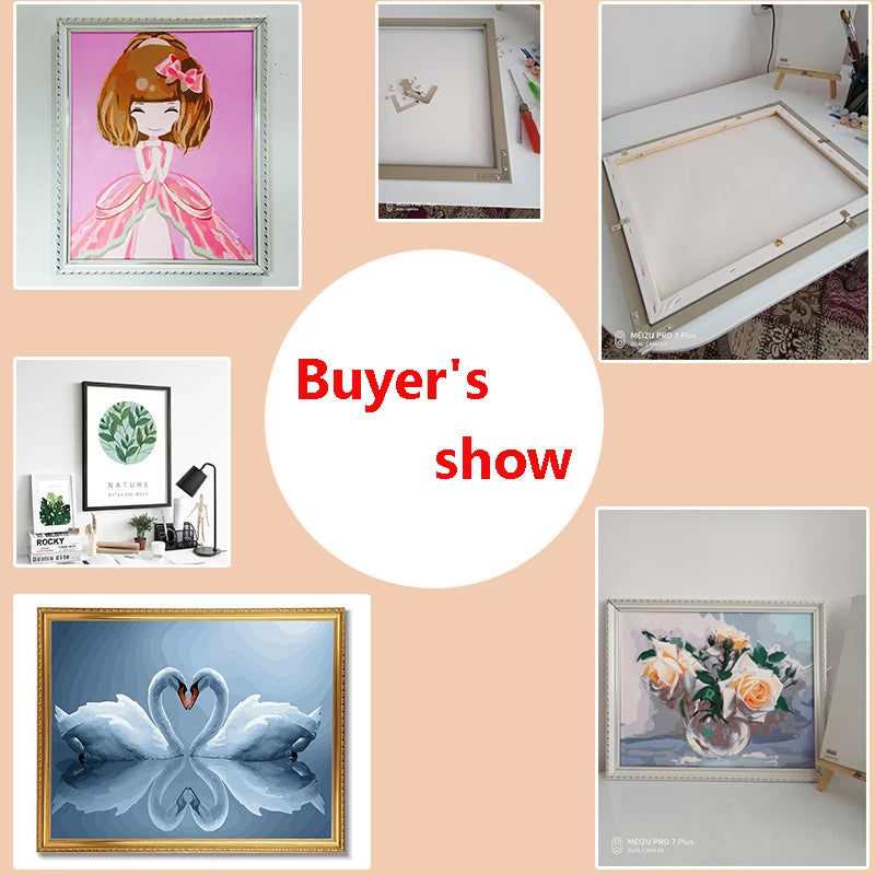 Wooden frame for oil paintings and decorative mosaic - vue 5 sur 9