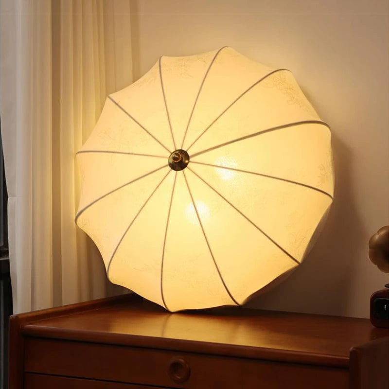 Retro printed fabric ceiling light with cosy Nordic style