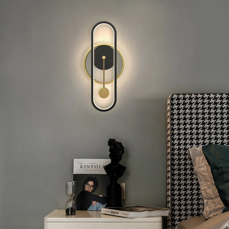 Modern round decorative LED wall light for indoor use