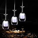 Modern wine glass pendant lights for bar and café