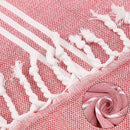 Turkish cotton beach towel with fringes and stripes, quick drying