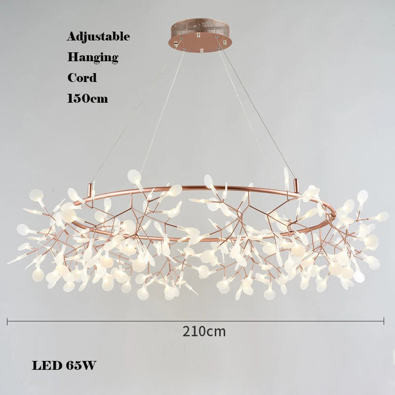 Creative LED chandelier in stainless steel and acrylic for interior decoration - vue 14 sur 18