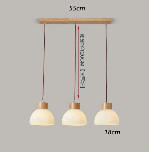 Japanese three-head pendant light for restaurant and bar - vue 11 sur 10