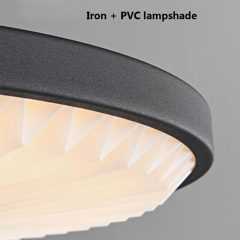 lustre moderne rond avec barre led plissée de haute qualité - vue 5 sur 7