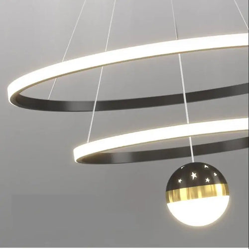 Modern silica LED pendant chandelier for restaurant and office - vue 7 sur 14