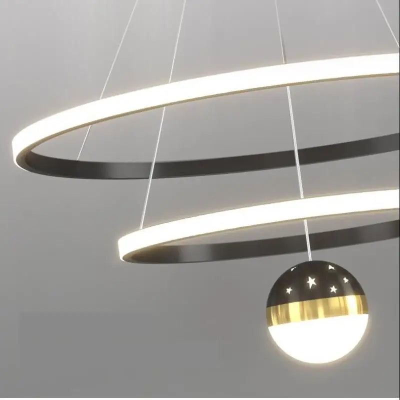 Modern silica LED pendant chandelier for restaurant and office - vue 6 sur 14