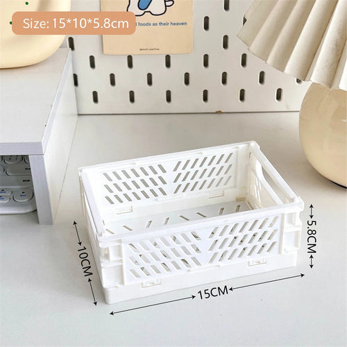 stackable foldable basket for storing makeup, jewelry, toys - vue 18 sur 19