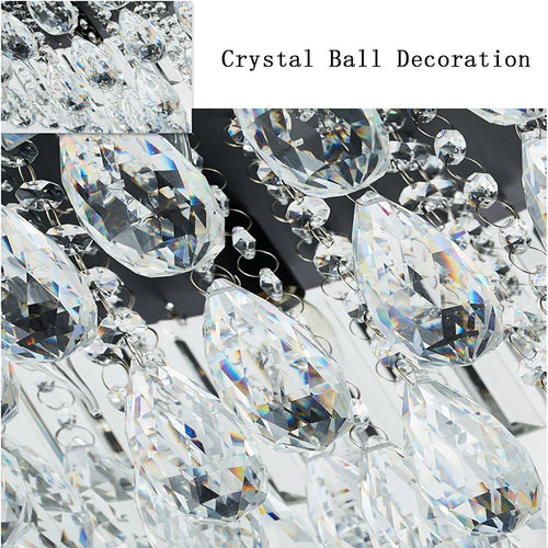 Vintage luxury dimmable crystal LED chandelier - vue 8 sur 12