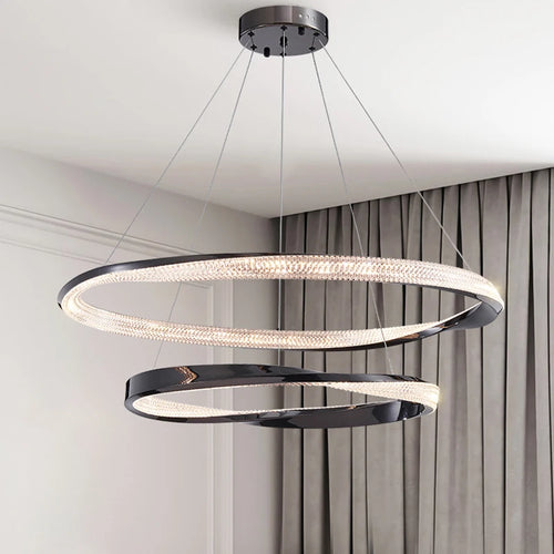 Modern circular LED chandelier for interior decoration - vue 4 sur 11