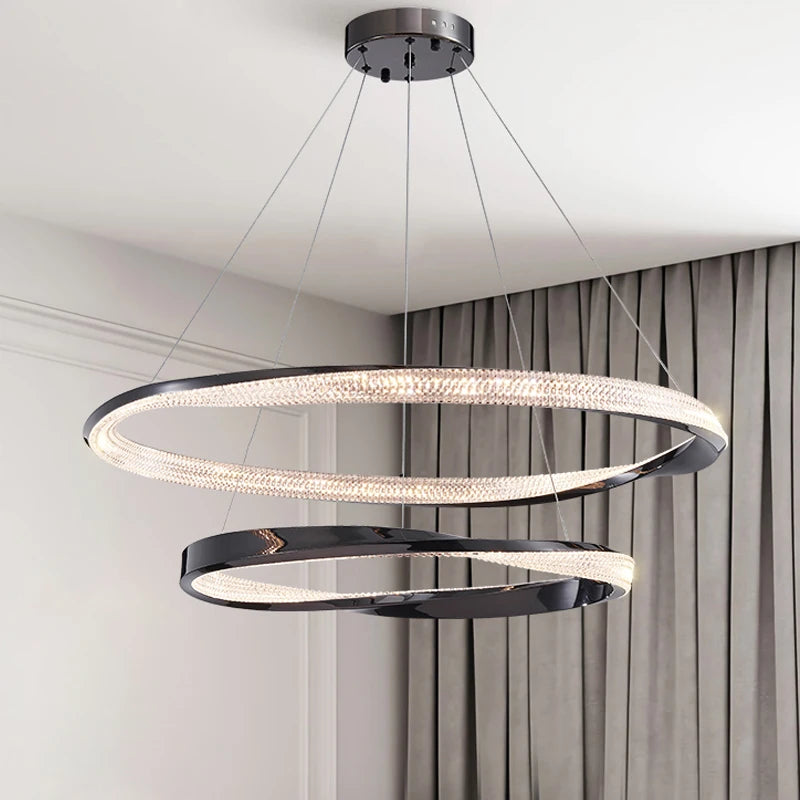 Modern circular LED chandelier for interior decoration - vue 4 sur 11