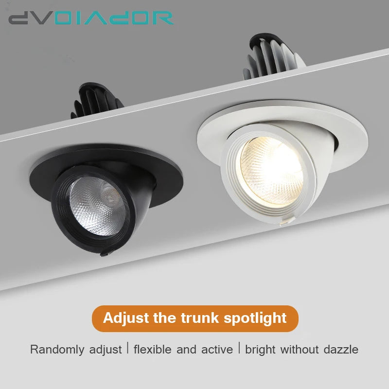 Dimmable LED downlight 360 degree rotatable recessed ceiling spot 7W 10W 20W AC 110V/220V for bedroom corridor home